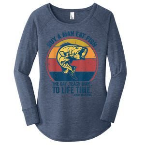 Buy A Man Eat Fish The Day Teach Man To Life Time Joe Biden Women's Perfect Tri Tunic Long Sleeve Shirt