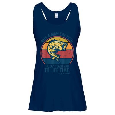 Buy A Man Eat Fish The Day Teach Man To Life Time Joe Biden Ladies Essential Flowy Tank