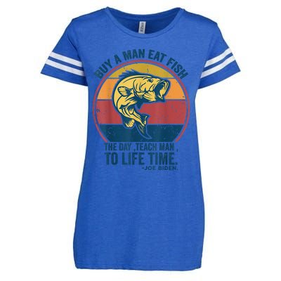 Buy A Man Eat Fish The Day Teach Man To Life Time Joe Biden Enza Ladies Jersey Football T-Shirt