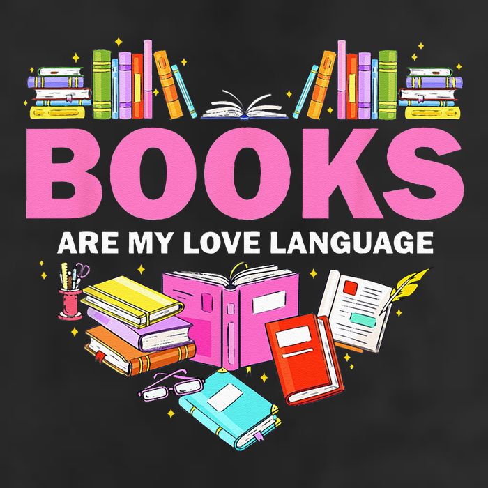 Books Are My Love Language Reading Lover Librarian Valentine 7 Panel Mesh Trucker Snapback Hat