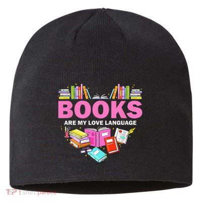 Books Are My Love Language Reading Lover Librarian Valentine Sustainable Beanie