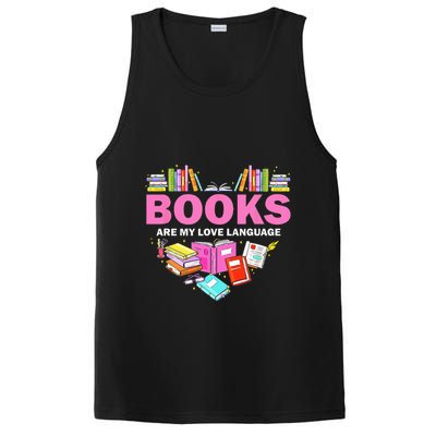 Books Are My Love Language Reading Lover Librarian Valentine PosiCharge Competitor Tank