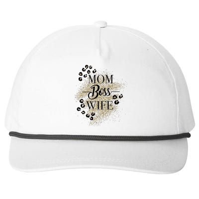 Baby Announcet Mama Leopard Mom And Boss Wife Mother's Day Gift Snapback Five-Panel Rope Hat