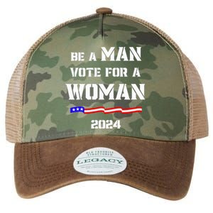 Be A Man Vote For A Woman Kamala Harris 2024 Walz Us Flag Legacy Tie Dye Trucker Hat