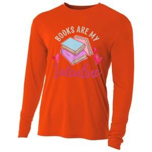 Books Are My Valentine Librarian Book Valentines Day Gift Cooling Performance Long Sleeve Crew