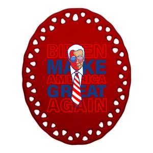 Biden America Make It Great Again Joe Biden 2020 Funny Gift Ceramic Oval Ornament