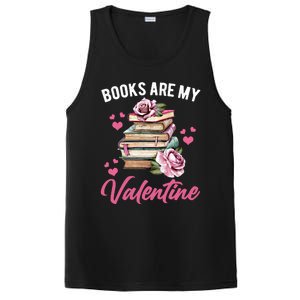 Books Are My Valentine Valentines Day Librarian Book Funny Cool Gift PosiCharge Competitor Tank