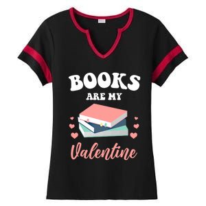 Books Are My Valentine Valentines Day Librarian Book Gift Ladies Halftime Notch Neck Tee