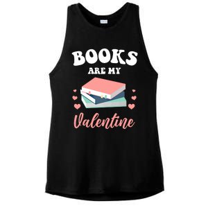 Books Are My Valentine Valentines Day Librarian Book Gift Ladies PosiCharge Tri-Blend Wicking Tank