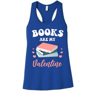 Books Are My Valentine Valentines Day Librarian Book Gift Women's Racerback Tank