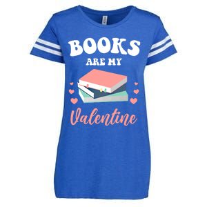 Books Are My Valentine Valentines Day Librarian Book Gift Enza Ladies Jersey Football T-Shirt