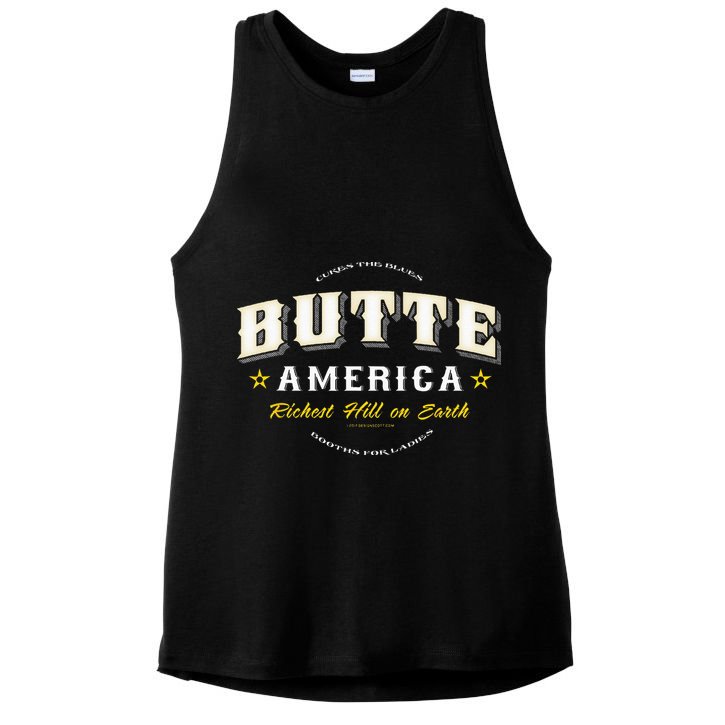 Butte America Montana Copper Miner Mining Ladies PosiCharge Tri-Blend Wicking Tank