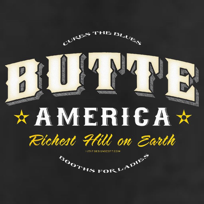 Butte America Montana Copper Miner Mining 7 Panel Mesh Trucker Snapback Hat