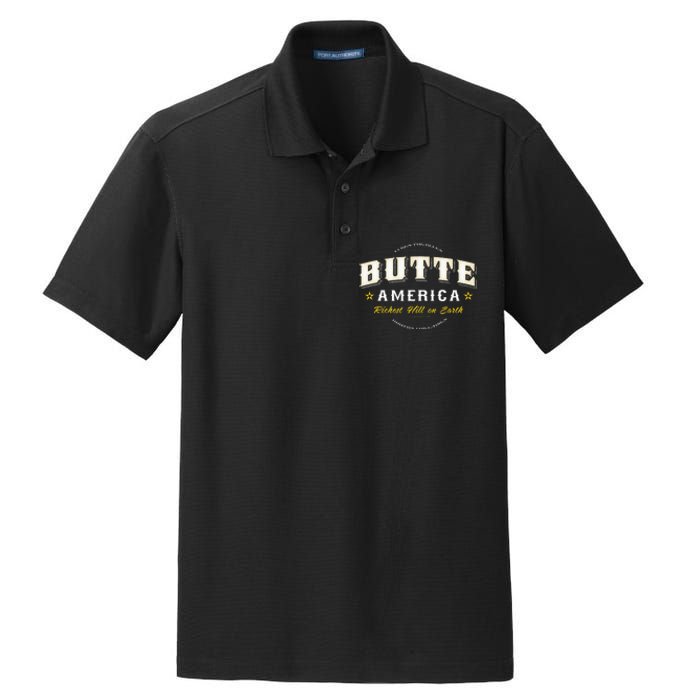 Butte America Montana Copper Miner Mining Dry Zone Grid Polo