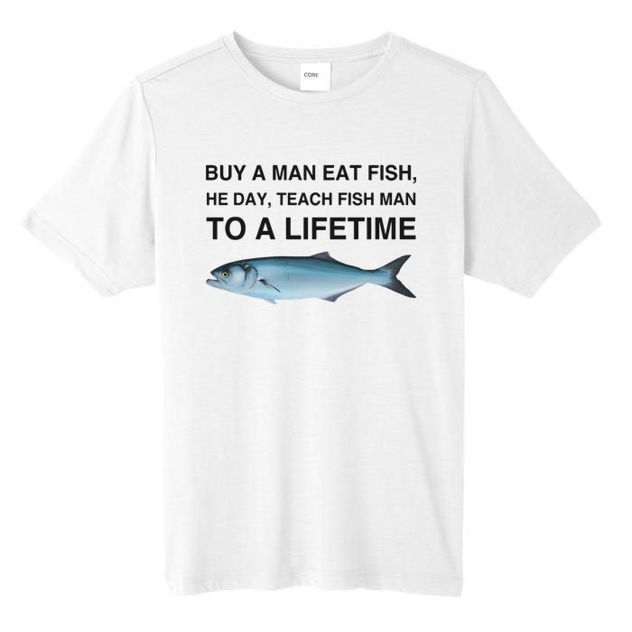 Buy A Man Eat Fish He Day Teach Fish Man To A Lifetime Tall Fusion ChromaSoft Performance T-Shirt