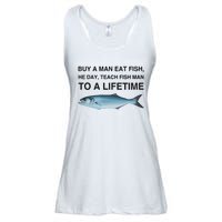 Buy A Man Eat Fish He Day Teach Fish Man To A Lifetime Ladies Essential Flowy Tank