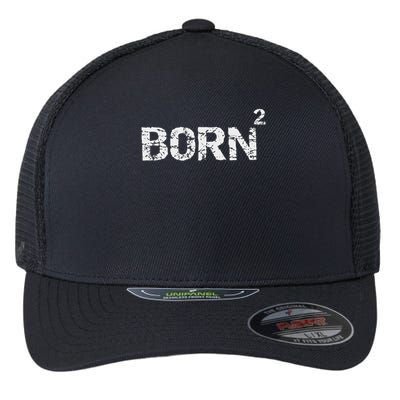 Born Again Math Pun Christian Joke For Born Squared Flexfit Unipanel Trucker Cap
