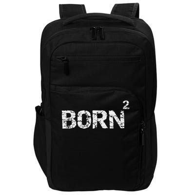 Born Again Math Pun Christian Joke For Born Squared Impact Tech Backpack