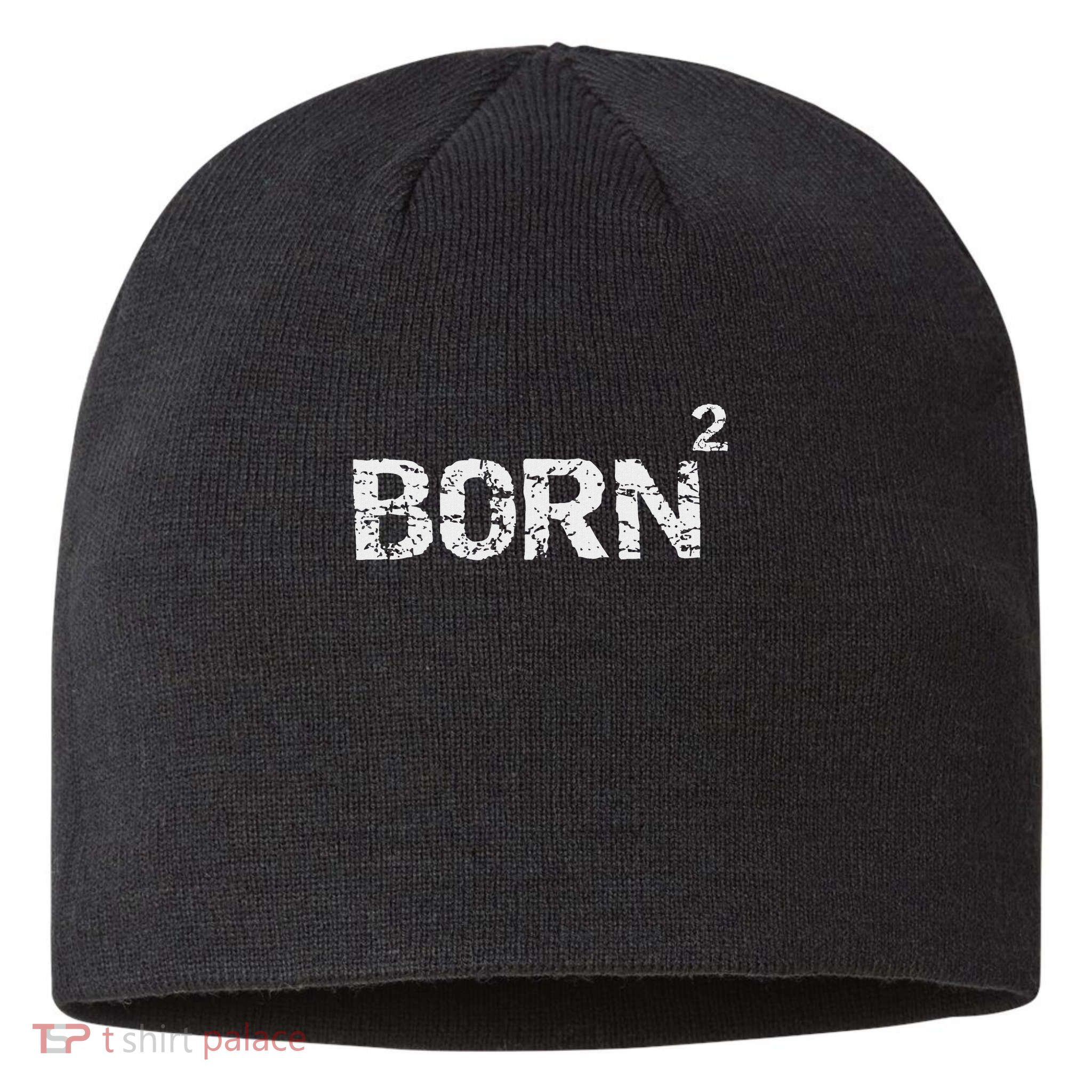Born Again Math Pun Christian Joke For Born Squared Sustainable Beanie