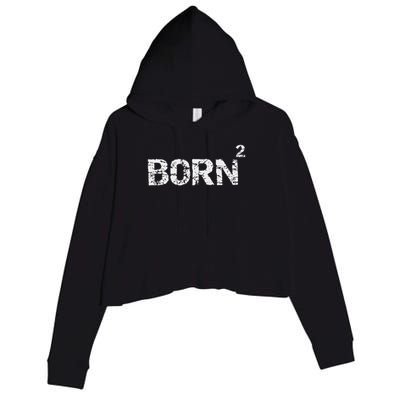 Born Again Math Pun Christian Joke For Born Squared Crop Fleece Hoodie