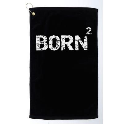 Born Again Math Pun Christian Joke For Born Squared Golf Towel