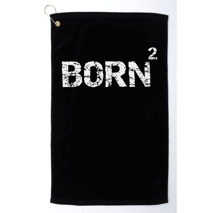 Born Again Math Pun Christian Joke For Born Squared Golf Towel