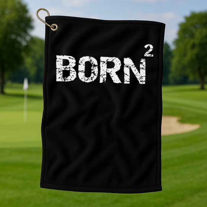 Born Again Math Pun Christian Joke For Born Squared Golf Towel
