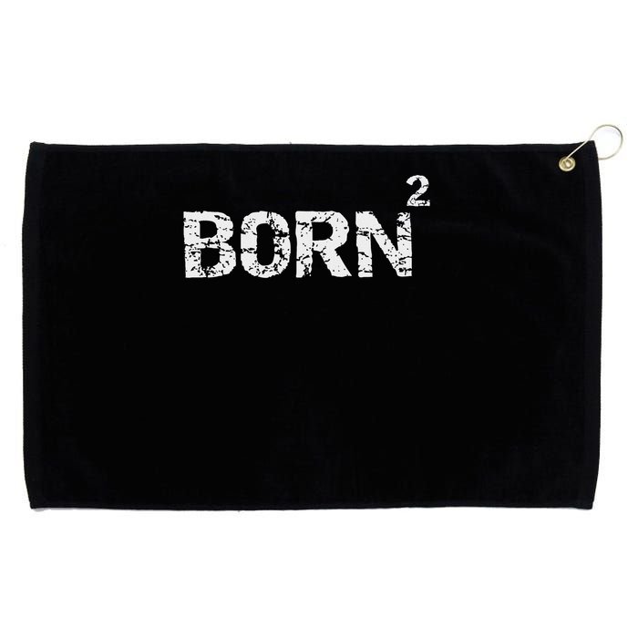 Born Again Math Pun Christian Joke For Born Squared Grommeted Golf Towel