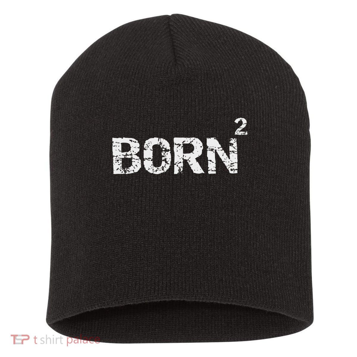 Born Again Math Pun Christian Joke For Born Squared Short Acrylic Beanie