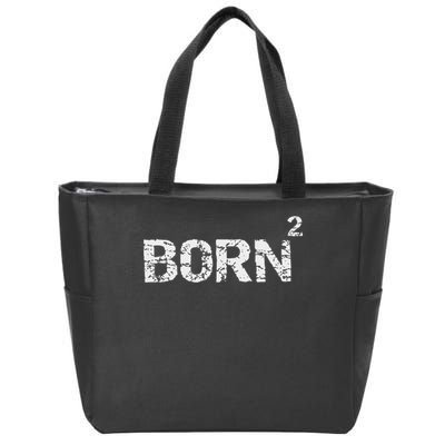Born Again Math Pun Christian Joke For Born Squared Zip Tote Bag