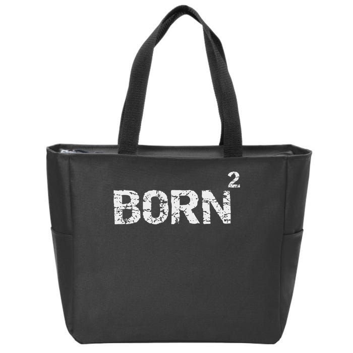 Born Again Math Pun Christian Joke For Born Squared Zip Tote Bag