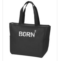 Born Again Math Pun Christian Joke For Born Squared Zip Tote Bag