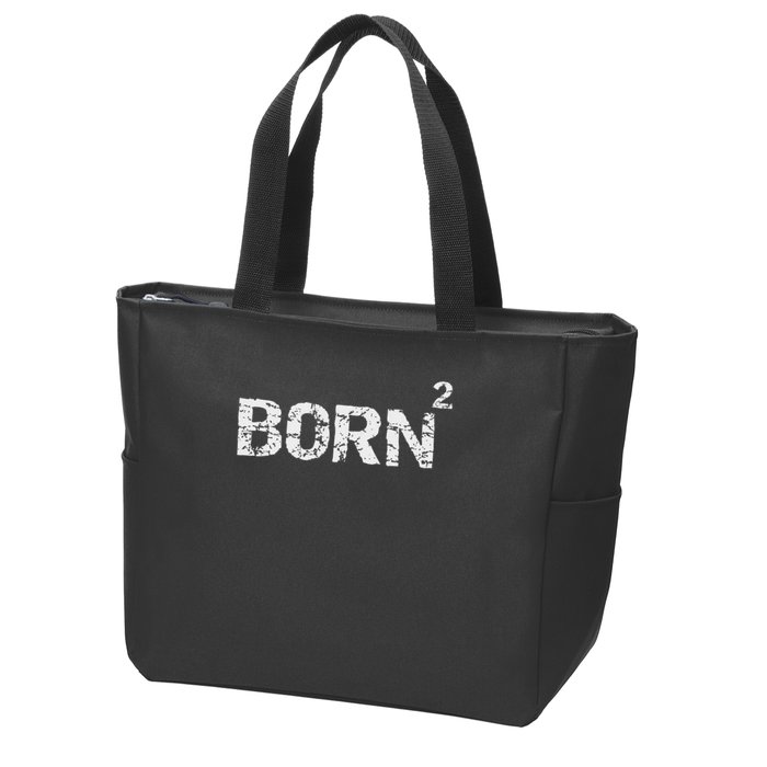 Born Again Math Pun Christian Joke For Born Squared Zip Tote Bag