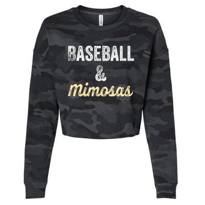 Baseball And Mimosas Gift Fan Day Wife Mom Ladies Night Gift Cropped Pullover Crew