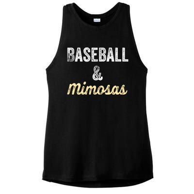 Baseball And Mimosas Gift Fan Day Wife Mom Ladies Night Gift Ladies PosiCharge Tri-Blend Wicking Tank