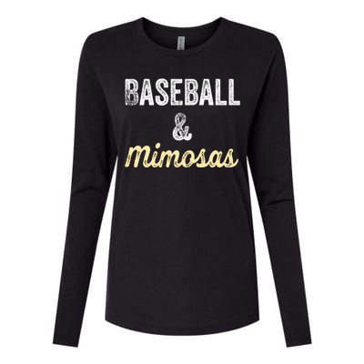 Baseball And Mimosas Gift Fan Day Wife Mom Ladies Night Gift Womens Cotton Relaxed Long Sleeve T-Shirt