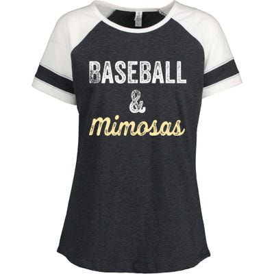 Baseball And Mimosas Gift Fan Day Wife Mom Ladies Night Gift Enza Ladies Jersey Colorblock Tee