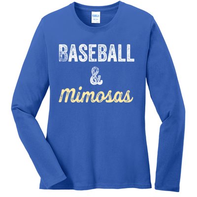 Baseball And Mimosas Gift Fan Day Wife Mom Ladies Night Gift Ladies Long Sleeve Shirt