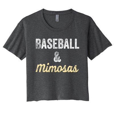 Baseball And Mimosas Gift Fan Day Wife Mom Ladies Night Gift Women's Crop Top Tee