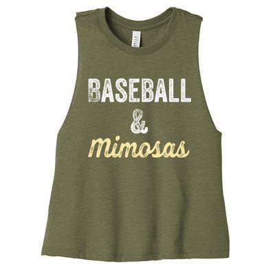 Baseball And Mimosas Gift Fan Day Wife Mom Ladies Night Gift Women's Racerback Cropped Tank