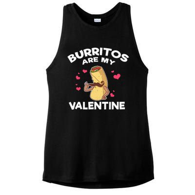 Burritos Are My Valentine Mexican Taco Mustache Food Ladies PosiCharge Tri-Blend Wicking Tank