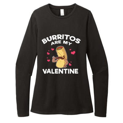 Burritos Are My Valentine Mexican Taco Mustache Food Womens CVC Long Sleeve Shirt