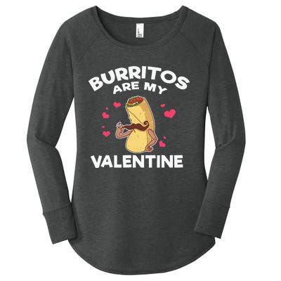 Burritos Are My Valentine Mexican Taco Mustache Food Women's Perfect Tri Tunic Long Sleeve Shirt