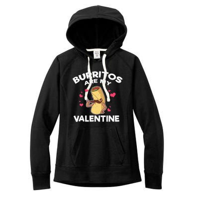 Burritos Are My Valentine Mexican Taco Mustache Food Women's Fleece Hoodie