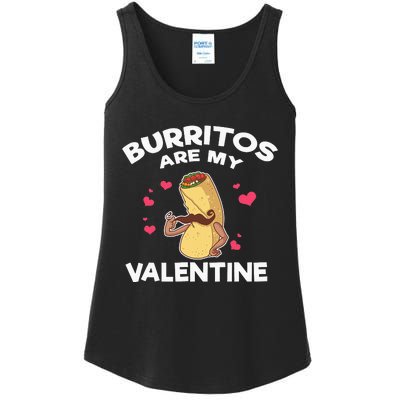 Burritos Are My Valentine Mexican Taco Mustache Food Ladies Essential Tank