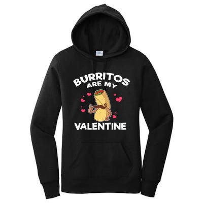 Burritos Are My Valentine Mexican Taco Mustache Food Women's Pullover Hoodie