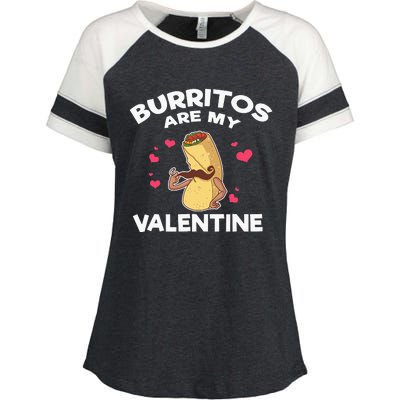 Burritos Are My Valentine Mexican Taco Mustache Food Enza Ladies Jersey Colorblock Tee