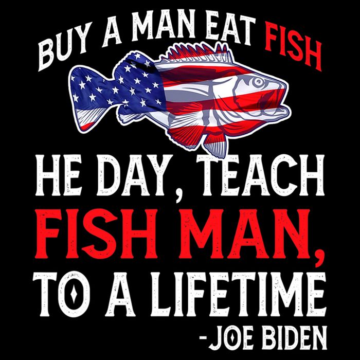 Buy A Man Eat Fish Funny Joe Biden Quote Backpack
