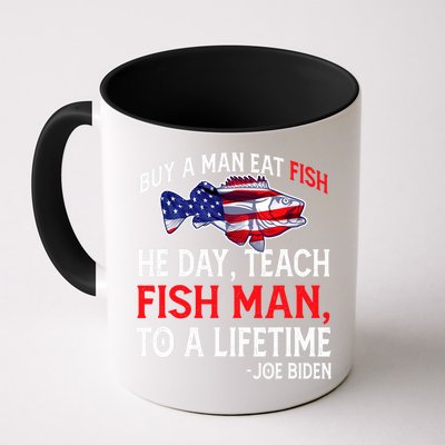 Buy A Man Eat Fish Funny Joe Biden Quote Coffee Mug