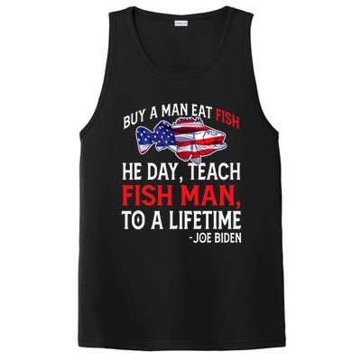 Buy A Man Eat Fish Funny Joe Biden Quote PosiCharge Competitor Tank